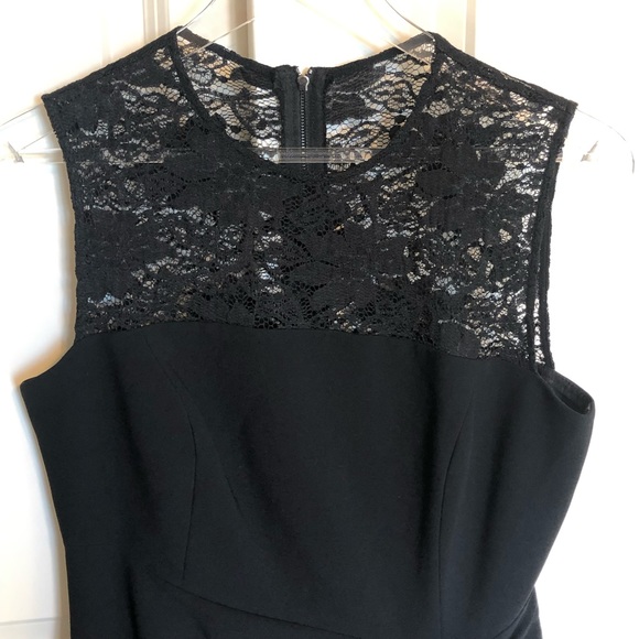 Teri Jon Dress 6 Black Cocktail Lace Formal Rickie Freeman Ruched Sheath medium - Picture 5 of 8